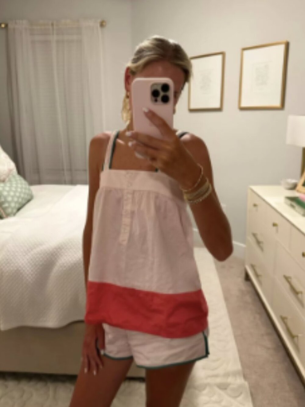 Lake Pink Pyjama Set Top and Shorts 100% Cotton XL